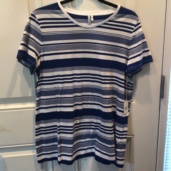 NWT BANANA REPUBLIC striped signature tee shirt L - Picture 1 of 2